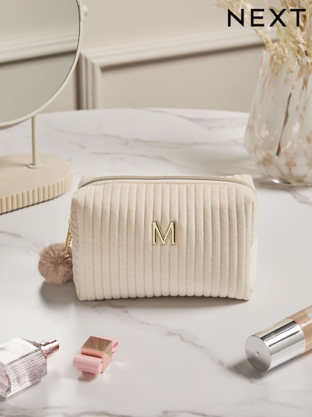 Ribbed Velvet Alphabet Makeup Bag (AL3861) | £12