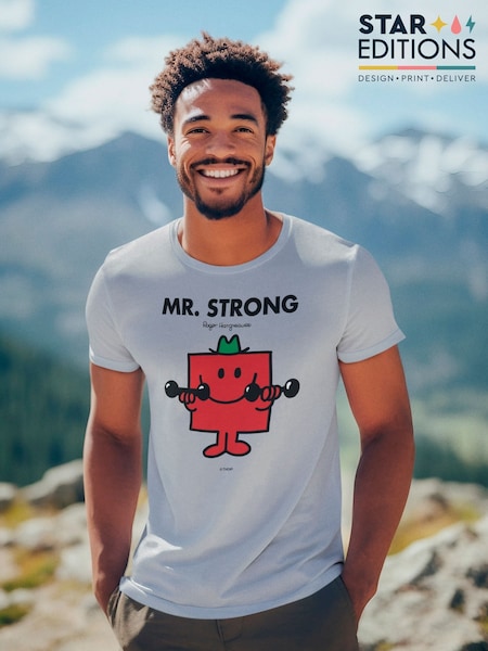 Star Editions Mr. Strong Grey 100% Cotton T-Shirt (AL3920) | £20
