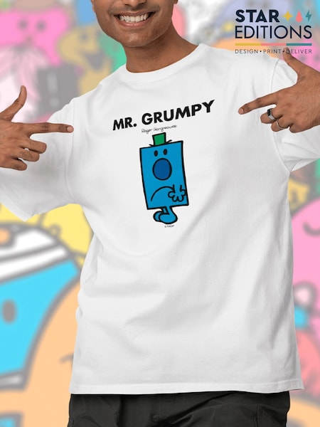 Star Editions Mr. Grumpy White 100% Cotton T-Shirt (AL3921) | £15