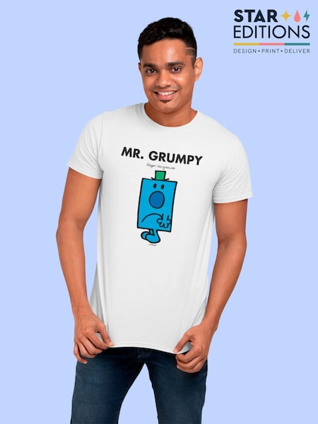 Star Editions Mr. Grumpy White T-100% Cotton Shirt (AL3926) | £20