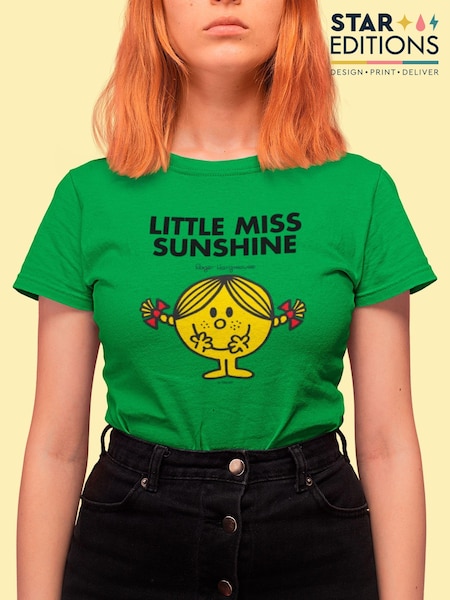 Star Editions Mr. Men Little Miss Sunshine Green 100% Cotton T-Shirt (AL3930) | £15