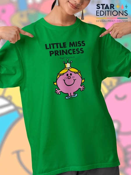 Star Editions Mr. Men Little Miss Princess Green 100% Cotton T-Shirt (AL3949) | £20