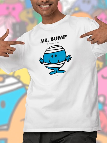 Star Editions Mr. Men Little Miss Mr. Bump 100% Cotton White T-Shirt (AL3971) | £15