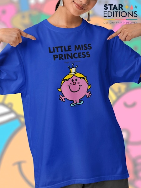 Star Editions Mr. Men Little Miss Princess Blue 100% Cotton T-Shirt (AL3972) | £20