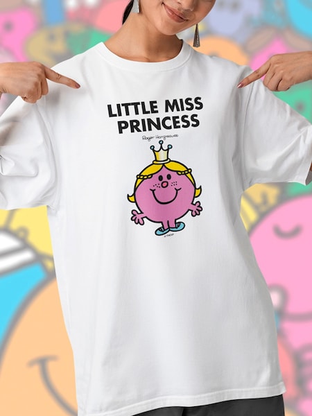Star Editions Mr. Men Little Miss Princess 100% Cotton White T-Shirt (AL3975) | £20
