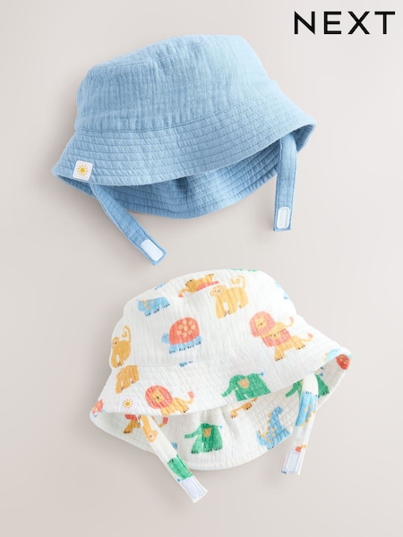 Blue Baby Bucket Hats 2 Pack (0mths-2yrs) (AL4019) | £12 - £13