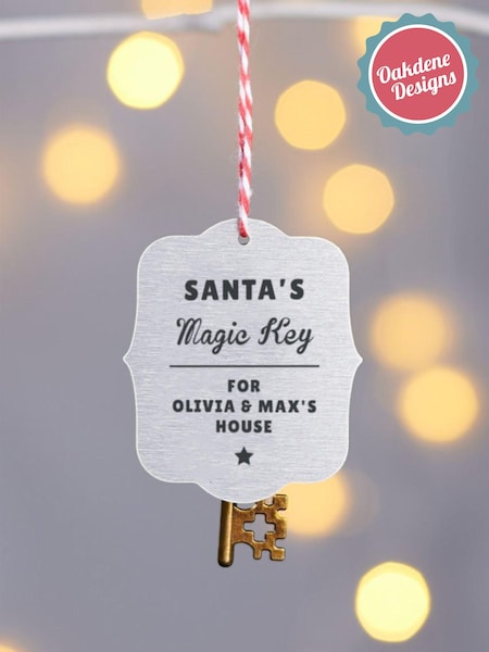 Personalised Santa's Magic Key Christmas Tree Decoration by Oakdene (AL4120) | £10