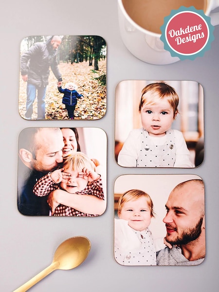 Personalised Set Of Four Photo Coasters by Oakdene (AL4135) | £23