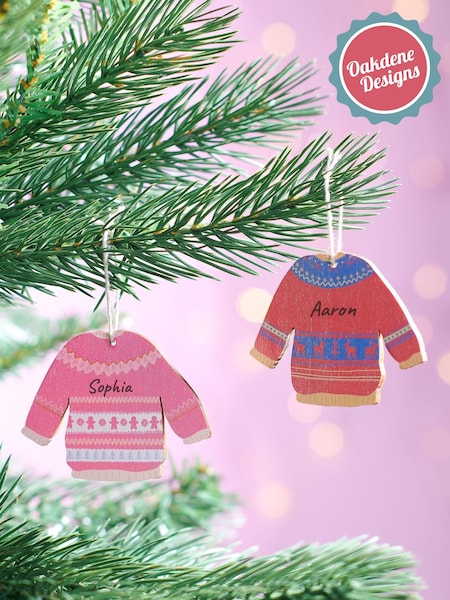 Personalised Christmas Jumper Tree Decoration by Oakdene (AL4147) | £10