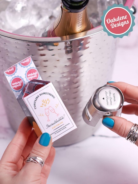 Personalised "More Bubbles" Luxe Name Champagne Stopper by Oakdene (AL4150) | £18