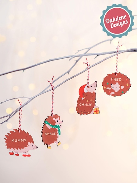 Personalised Hedgehog Christmas Tree Decoration by Oakdene (AL4168) | £10