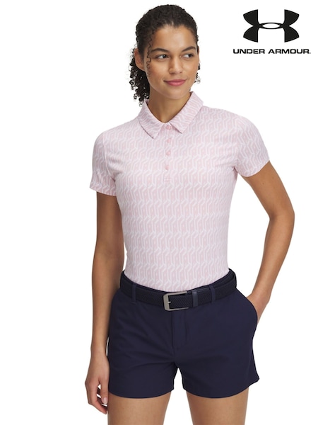 Under Armour Pink/White Golf Play Off 3.0 Printed Polo Shirt (AL4285) | £0