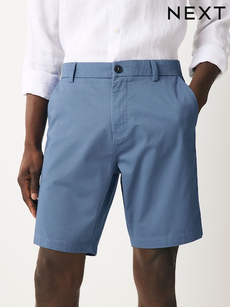 Blue Straight Fit Stretch Chinos Shorts (AL4304) | £20