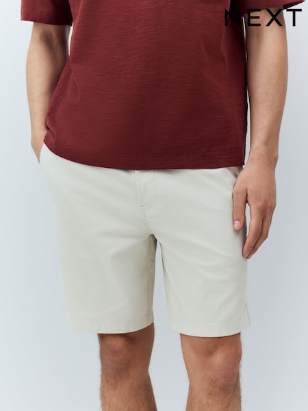 Ecru Elasticated Waist Chino Shorts (AL4305) | £20