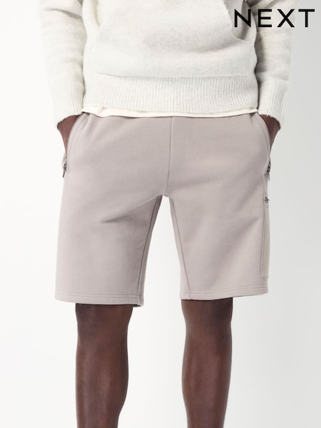 Light Grey Utility Jersey Shorts (AL4616) | £24