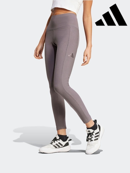 adidas Grey ALL SZN Rib High-Waist 7/8 Leggings (AL4736) | £35