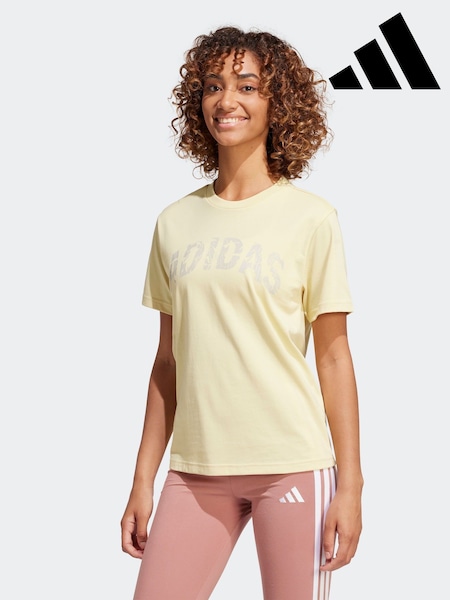 adidas Yellow Camo Woven T-Shirt (AL4741) | £23