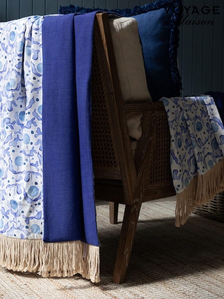Voyage Maison Terracotta Elai Floral Ruche Fringed Cushion (AL4760) | £44