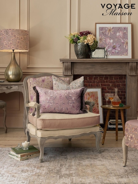 Voyage Maison Viola Hettie Printed Ruched Fringe Cushion (AL4766) | £42