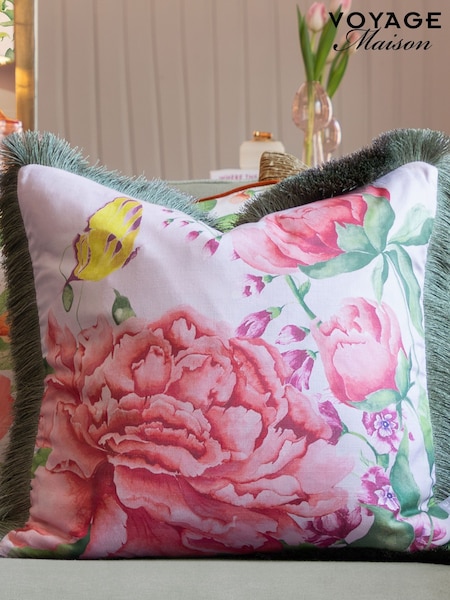 Voyage Maison Heather Junelle Floral Ruched Cushion (AL4771) | £52