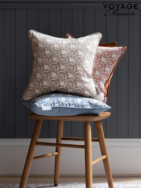Voyage Maison Stone Vali Geometric Piped Cushion (AL4788) | £32