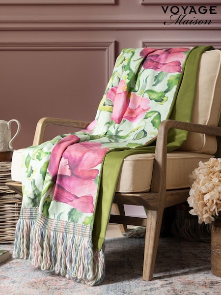 Voyage Maison Linen Elowen Meadow Printed Piped Cushion (AL4793) | £38