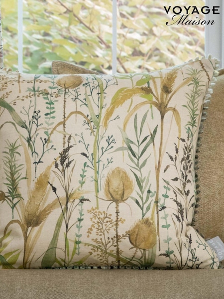 Voyage Maison Linen Lydiard Printed Pom-Pom Cushion (AL4795) | £48