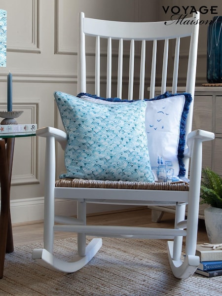Voyage Maison Glacier Melia Printed Piped 100% Cotton Cushion (AL4815) | £28