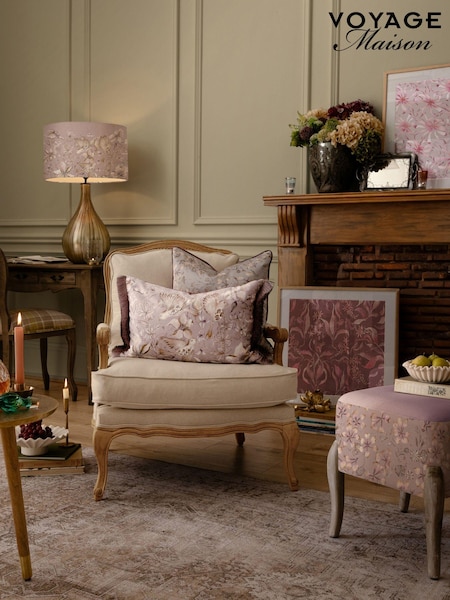 Voyage Maison Viola Floella Printed Ruched Fringe Cushion (AL4818) | £42