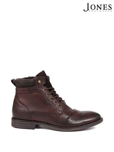 Jones Bootmaker Docklands Leather Lace Up Brown Boots (AL4926) | £120