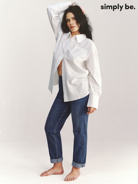 Simply Be Blue 24/7 Denim Boyfriend Jeans (AL4992) | £28
