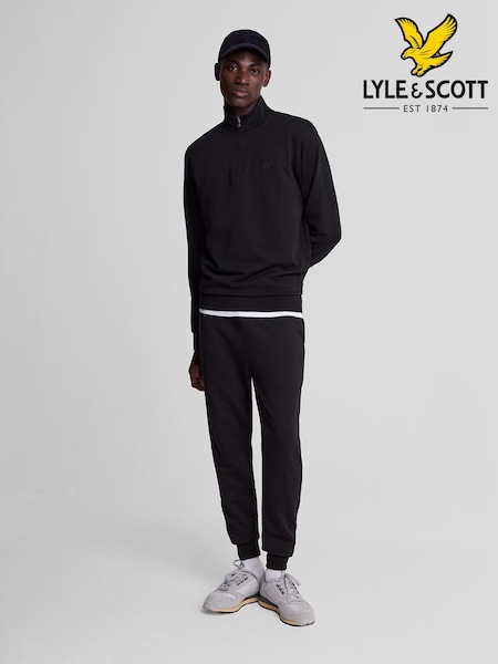 Lyle & Scott Black Tonal Eagle Skinny 100% Cotton Joggers (AL5144) | £65
