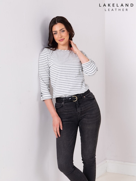 Lakeland Clothing Belinda Striped Breton 100% Cotton Top (AL5259) | £20