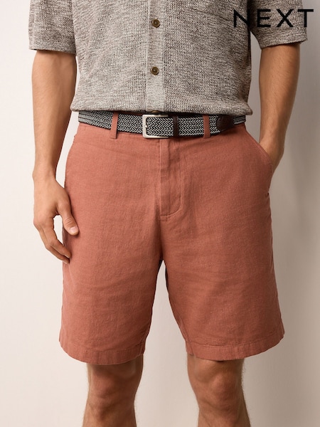 Clay Linen Cotton Chino Shorts with Belt Included (AL5266) | £30