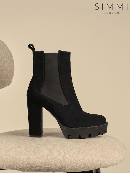 Black - Simmi London Ravi Block Heeled Chelsea Boots