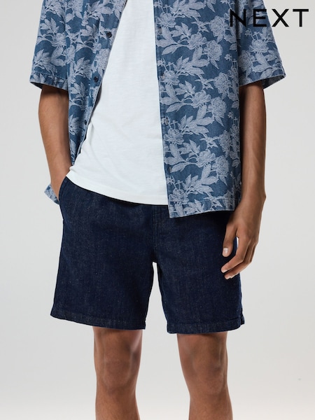 Indigo Blue Denim Drawstring Shorts (AL5412) | £28