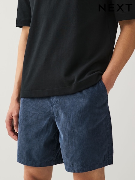 Blue 100% Cotton Corduroy Dock Shorts (AL5413) | £22