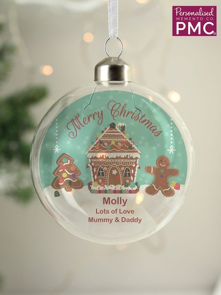 Personalised Glass Christmas Bauble by PMC (AL5441) | £15