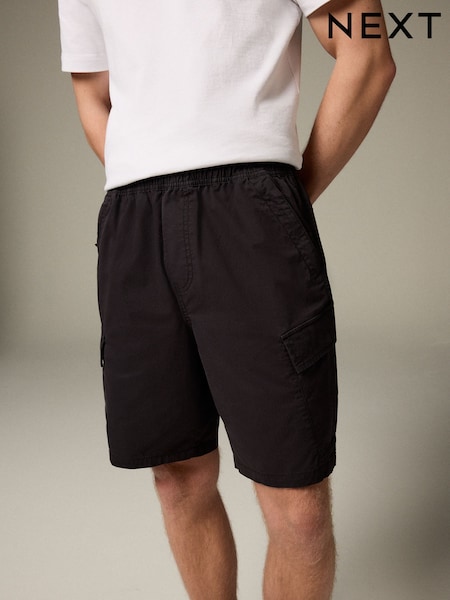 Black Elasticated Waist Cargo Shorts (AL5568) | £28