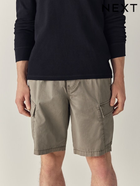 Sage Green Elasticated Waist Cargo Shorts (AL5581) | £28