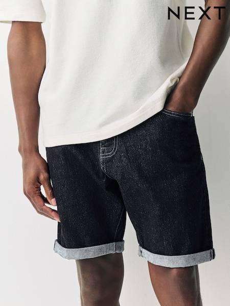 Indigo Blue Straight Fit Stretch Denim Shorts (AL5599) | £22