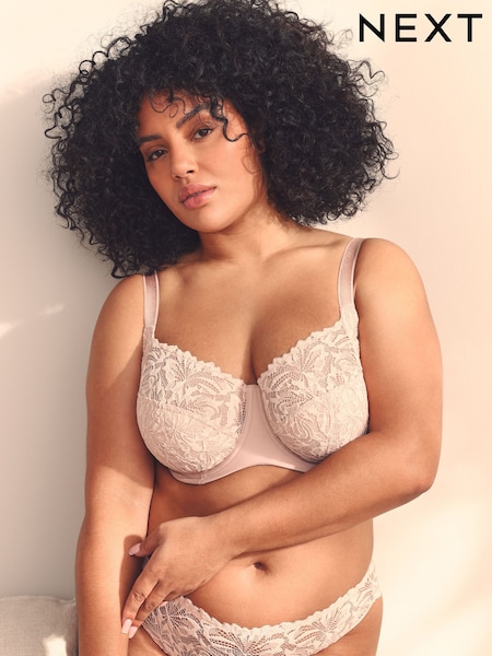 Pink DD+ Non Pad Full Cup F-K Non Pad Full Cup Ultimate Support Comfort Lace Bra (AL5605) | £30