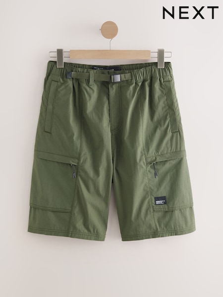 Olive Green Lightweight Belted Cargo Shorts (AL5610) | £34