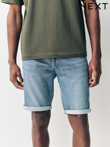 Mid Blue Comfort Stretch Denim Shorts (AL5666) | £26