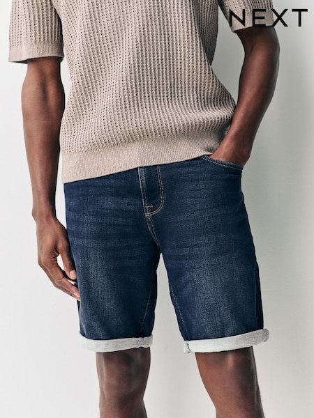 Dark Blue Comfort Stretch Denim Shorts (AL5678) | £26