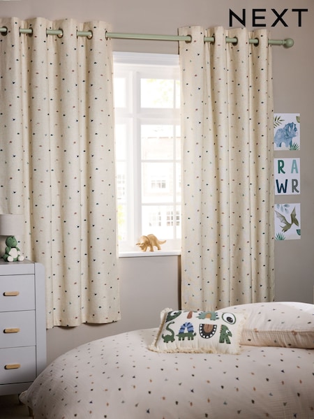 Mini Dino Eyelet Blackout Curtains (AL5757) | £56 - £96