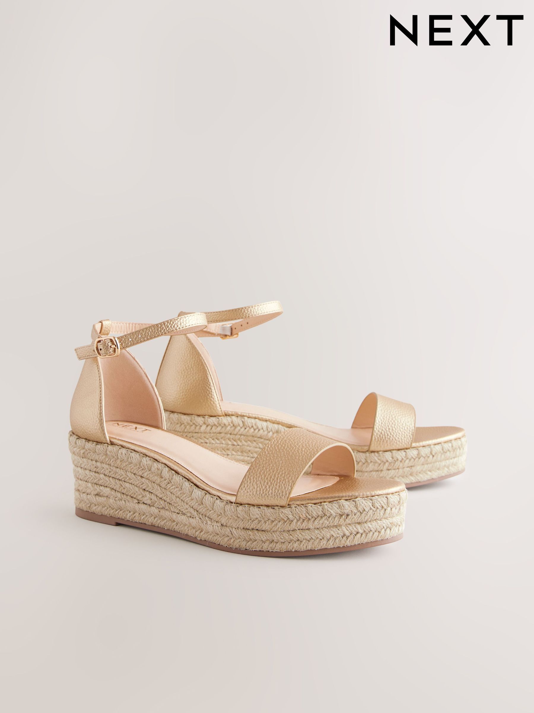 white and gold espadrilles