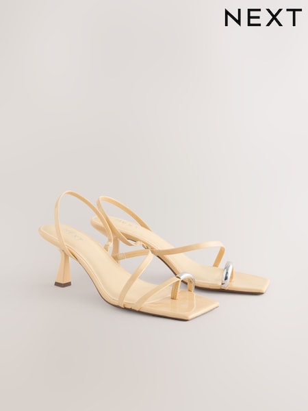 Buttermilk Yellow Toe Loop Heeled Sandals (AL5829) | £38