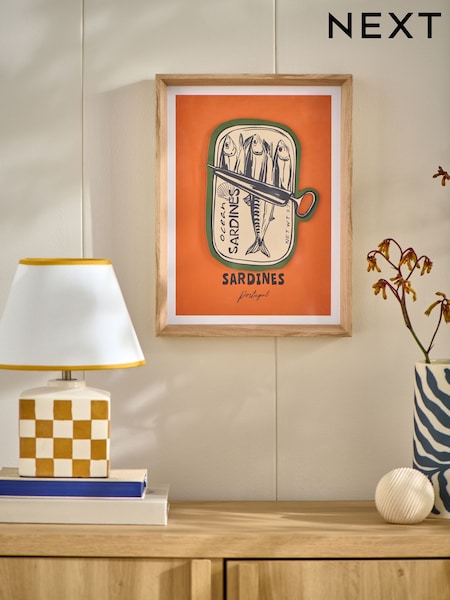 Orange Tinned Sardines Print Framed Wall Art (AL6091) | £20
