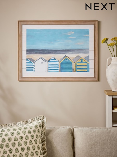 Blue Coastal Houses Framed Wall Art (AL6092) | £50
